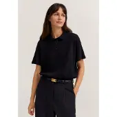 Bugatti T-Shirt , Damen, Gr. M, schwarz (290, schwarz), 50% Baumwolle, 50% Polyester, unifarben, normal, Shirts T-Shirt, aus strukturierter Baumwollmischung