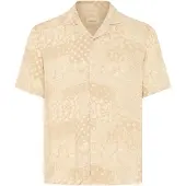 Blend Kurzarmhemd "Kurzarmhemd BHAslak", Herren, Gr. L, N-Gr, beige (crockery), Obermaterial: 100% Viskose CV., Hemden Kurzarmhemd