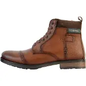Redskins Stiefeletten Spicy aus Leder mit Schnürung und Reißverschluss, Cognac/Marineblau