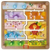Teddies Vkládačka/edukační labyrint 2v1 dřevěný 30x30cm