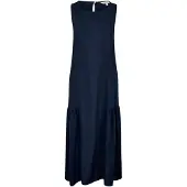 Apricot Midikleid "Midikleid", Damen, Gr. S (36), N-Gr, blau (navy), gewebt, Obermaterial: 73% Viskose CV. 27% Leinen LI., uni, Kleider Midikleid, mit Falten und Trapezform