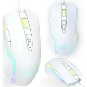 Onikuma Gaming-Maus CW905 weiß kabelgebunden