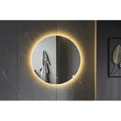 Quality Heating Spiegel rund 120 cm rahmenlos, rundum LED-Beleuchtung und Anti-Beschlag-Rahmen