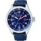 Citizen Eco Drive | Herrenuhr analog Quarz blau Textilband AW5000-16L