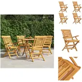 vidaXL Gartenstühle 4 Stk. Klappbar 56x63x90 cm Massivholz Teak - Gartenstühle