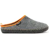 Nuvola . Hausschuhe Herren Damen rutschfester Sohle warm gepolstert bequem grau/orange 36 EU - UNRIM