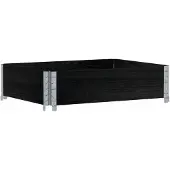 Syfax Paletten-Aufsatzrahmen Schwarz 80x60 cm Massivholz Kiefer