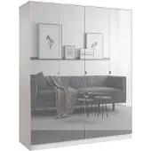 Mzm24 Drehtürenschrank mit Spiegel Monza 4D 160 Kaschmir