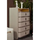 AEA Elegante Beige Wohnzimmer Kommode Designer Anrichte Edle Holzmöbel
