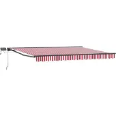 Syfax Manuelle Markise mit Solar-LED 4,5 x 3 m Rot und weiße Streifen