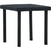 The Living Store Garten-Teetisch Schwarz 40×40×40 cm Poly Rattan