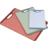 Kesper Schneidebrett "3er, Kunststoff", bunt, B:36,5cm H:0,9cm L:24,5cm, Kunststoff, Schneidebretter, Schneidebrett, mit Griffloch, mit Saftrille