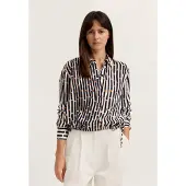 Bugatti Langarmbluse , Damen, Gr. 46, bunt (390, marine), Chiffon, 100% Viskose, bedruckt, normal, ohne Ausschnitt, Blusen Langarmbluse, mit grafischem Print aus Viskose