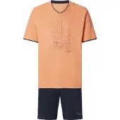 Jan Vanderstorm Schlafanzug "Kurzer Schlafanzug TASON", Herren, Gr. 6XL, orange, Obermaterial: 100% Baumwolle CO., Homewear-Sets Schlafanzug