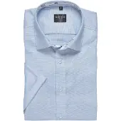 MARVELIS Kurzarmhemd , Herren, Gr. 38, N-Gr, blau (bleu), Web, Obermaterial: 100% Baumwolle, tailliert normal, Hemden Kurzarmhemd, bügelleicht, körpernah, Businesshemd
