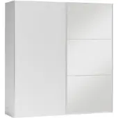 Masseno Schiebetürenschrank IVERN 122/215/65 cm 2-türig mit Spiegel Weiß
