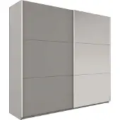Masseno Schiebetürenschrank IVERN 122/215/65 cm 2-türig mit Spiegel Grau