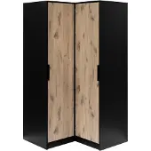 Masseno Drehtürenschrank SION 108,5/200/57,5 cm 2-türig Schwarz
