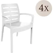 Dmora Excel - Gartenstuhl, Weiß, 4 Stühle Italy