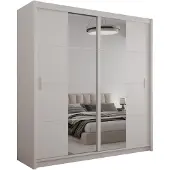 Masseno Schiebetürenschrank KARTHUS 203/215/61 cm 2-türig mit Spiegel Beige