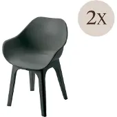 Dmora Oakahalla - Outdoor Stühle, Anthrazit-Schwarz, 2 Stück Italy