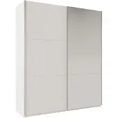 Masseno Schiebetürenschrank ORIANNA 200/244/65 cm 2-türig mit Spiegel Weiß