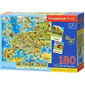 Castorland Puzzle mit 180 Teilen: Karte von Europa E241