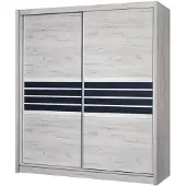 Masseno Schiebetürenschrank RIVEN 203/215/61 cm 2-türig Braun