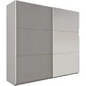 Masseno Schiebetürenschrank IVERN 250/215/65 cm 2-türig mit Spiegel Grau