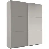 Masseno Schiebetürenschrank ORIANNA 200/244/65 cm 2-türig mit Spiegel Grau