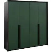 Masseno Drehtürenschrank AZIR 205/217/65 cm 4-türig Schwarz