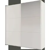 Masseno Schiebetürenschrank ORIANNA 225/244/65 cm 2-türig mit Spiegel Weiß