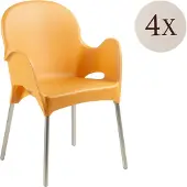 Dmora Raimund - Outdoor Stuhl, Orange, 4 Stühle Italy
