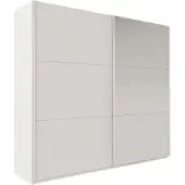 Masseno Schiebetürenschrank IVERN 225/215/65 cm 2-türig mit Spiegel Weiß