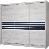 Masseno Schiebetürenschrank RIVEN 250/215/61 cm 3-türig Braun