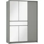 Masseno Schiebetürenschrank RUMBLE 151/217/65 cm 2-türig mit Spiegel Grau