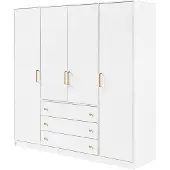 Masseno Drehtürenschrank IRELIA 196/200/57,5 cm 4-türig Weiß