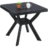 Dmora Normandy - Gartentisch, 79x79x72h cm Anthrazit, 4 Plätze Italy