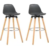 Northio Skandinavische Barhocker, 2er-Set, Holzgestell, Schwarz