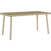 Syfax Garten-Couchtisch Rechteckig Beige 80x40x37 cm Poly Rattan