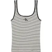 Calvin Klein Striped Monologo Scoop Nk Rib ärmelloses T-shirt