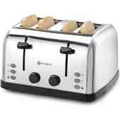 Super Merchant Toaster mit 4 Schlitze und 7 Bräunungsstufen aus Edelstahl mit 1500W
