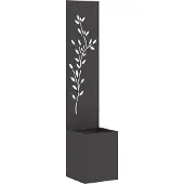 Syfax Garten Sichtschutz-Leinwand Floral Schwarz 32 x 32 x 150 cm
