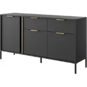 Meble Laski Sideboard Lars Kommode 153,1x39,5x81,4cm anthrazit gold