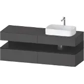 Duravit Qatego Konsolenwaschtischunterbau, 2 Auszüge, 2 Schubkästen, Ausschnitt rechts, 1600x550x6
