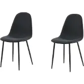 Venture Home 1100000002199 "Polar, 2er-Set Esszimmerstühle in Schwarz-Stoff, 150 kg belastbar", grau (schwarz, schwarz), B:46cm H:88cm T:53cm, Stühle, 1100000002199