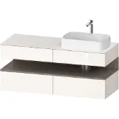 Duravit Qatego Konsolenwaschtischunterbau, 2 Auszüge, 2 Schubkästen, Ausschnitt rechts, 1400x550x6