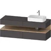 Duravit Qatego Konsolenwaschtischunterbau, 2 Auszüge, 2 Schubkästen, Ausschnitt rechts, 1600x550x6