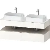 Duravit Qatego Konsolenwaschtischunterbau, 2 Auszüge, 2 Schubkästen, 2 Ausschnitte, 1400x550x600mm