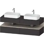 Duravit Qatego Konsolenwaschtischunterbau, 2 Auszüge, 2 Schubkästen, 2 Ausschnitte, 1600x550x600mm